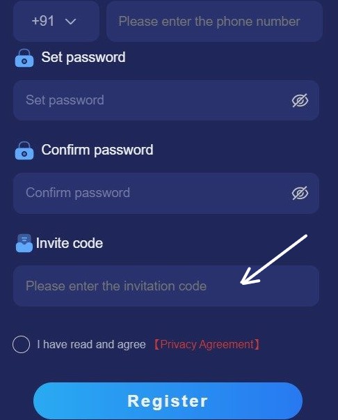 Enter your Tiranga lottery invite code
